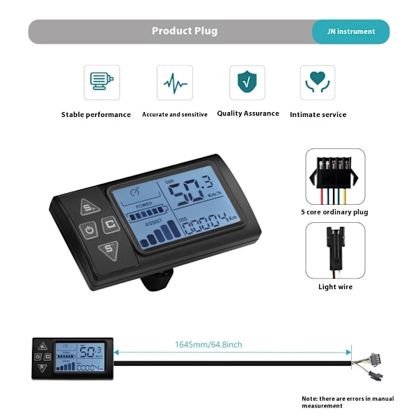 24v-60v S861 Lcd Ebike Display Dashboard til Elcykel Bldc Controller Kontrolpanel (sm Stik 6p