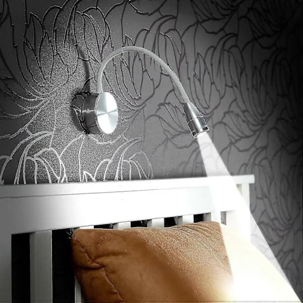 Lunartec Svanhalslampe LED Sengelampe Svanhals Veggmontering 3W Kaldhvit []
