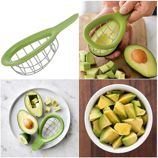 Avocadoskärare Separator Mango Splitter Cutter Divider Cuber Pit Remover Kök Frukt Tärnad Verktyg