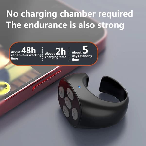 Trådløs Bluetooth Mobil Side Controller Tiktok Fjernbetjening Sort