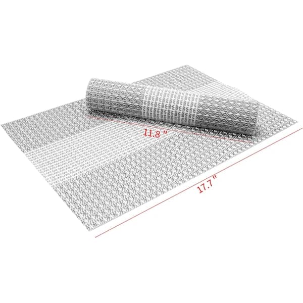 HA-Set med 6 tvättbara PVC-plastunderlägg (glittergrå)
