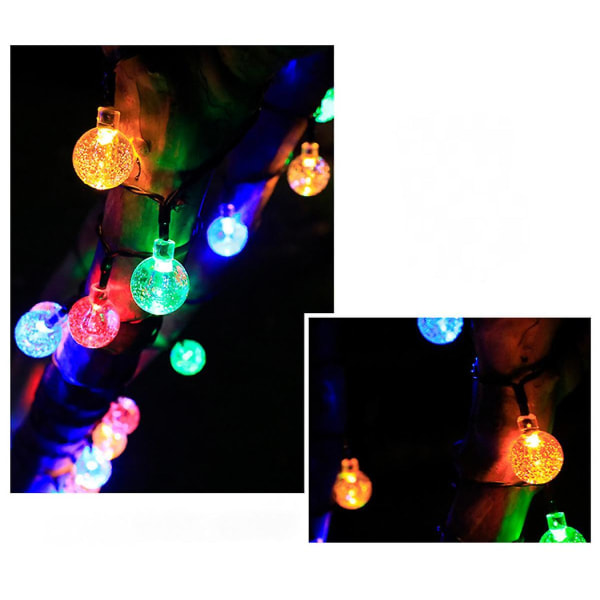 6,5 metrin LED-valosarja, jossa 30 LED-lamppua, aurinkokäyttöiset koristevalot, keijusarjavalot kodin, puutarhan, terassin ja ulkokoristeluun