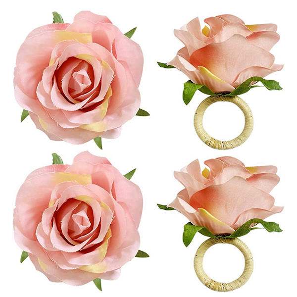 12 stk blomsterserviettringer, håndverk vinranke design serviettholderringer borddekorasjoner for bryllup, val