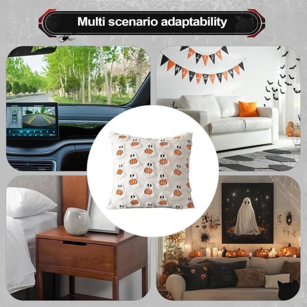 Halloween Kuddfodral för soffan - Pumpa Spöke Kuddfodral för soffa - 2-pack