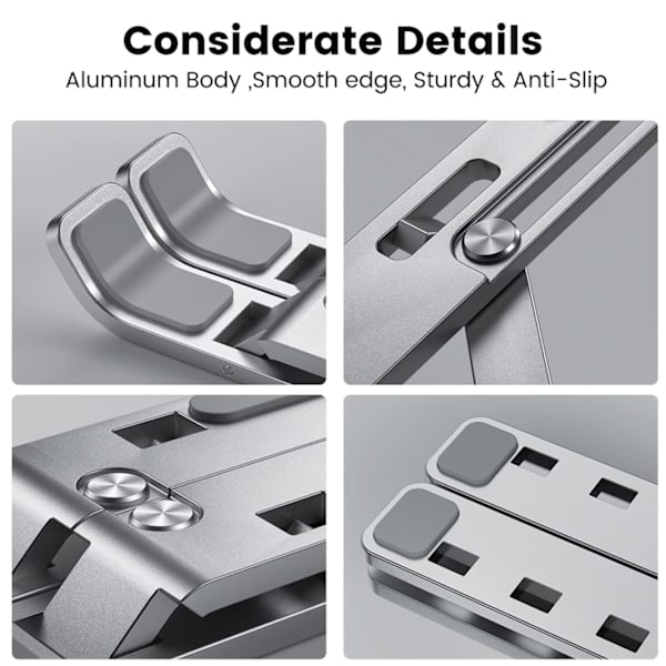 Bærbar Laptop Stativ Holder Aluminium Tablet Stativ Foldbar Laptop Brakett Datamaskin Tablet Stativ PC Holder Støtte Bærbar PC