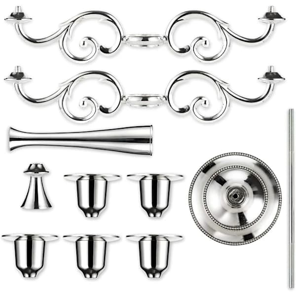 Sølv Lysestake 5 Armer Lysestaker 27cm Høy T-FM-