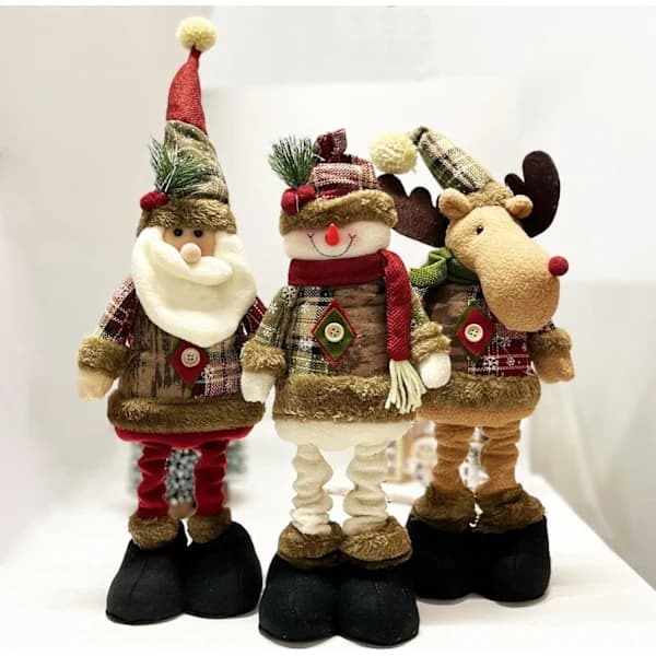 Stora stående julfigurer, bordsdekorationer, julgrans- och spiselprydnader. Älg Elk