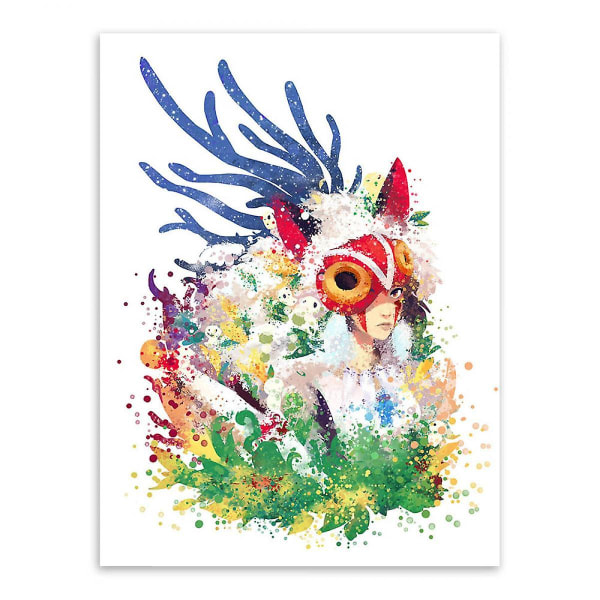 Wekity Forest Princess Väggkonst Canvas Tryck Affisch, Enkelt Mode Vattenfärg Konst Ritning Dekor för Hem Vardagsrum Sovrum Kontor och Barnrum