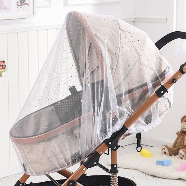 Myggnät för barnvagn, bärbar barnvagnsnät, perfekt insektsnät för barnvagnar, liggvagnar, minisäng