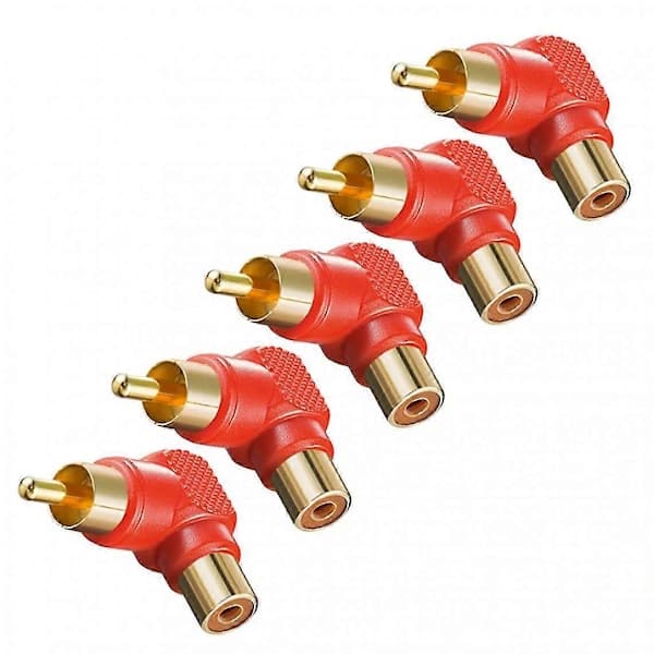 HA~10 stk. Rca Retvinklet Han til Hun Konverter Adapter 90 Grader
