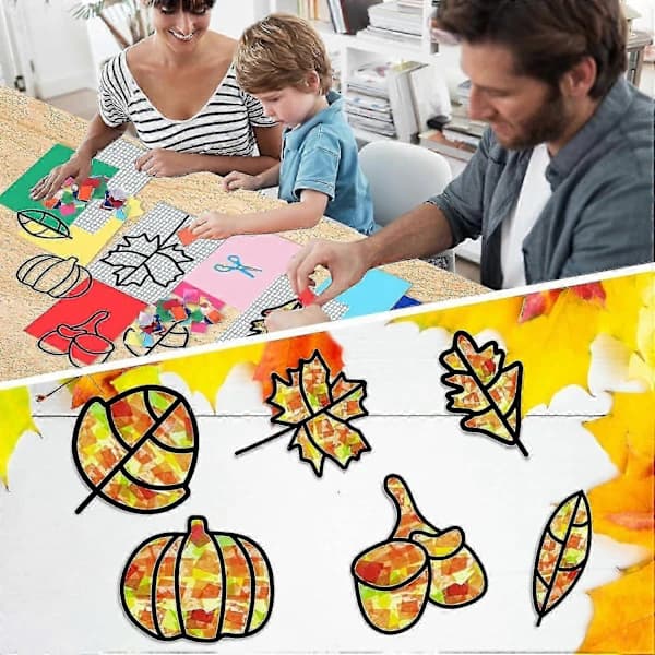HA~Høstsyssel for barn, 12 deler DIY høstsysselsett for barn, høstkranser sysselsett, høstsysselsett løvdekorasjon