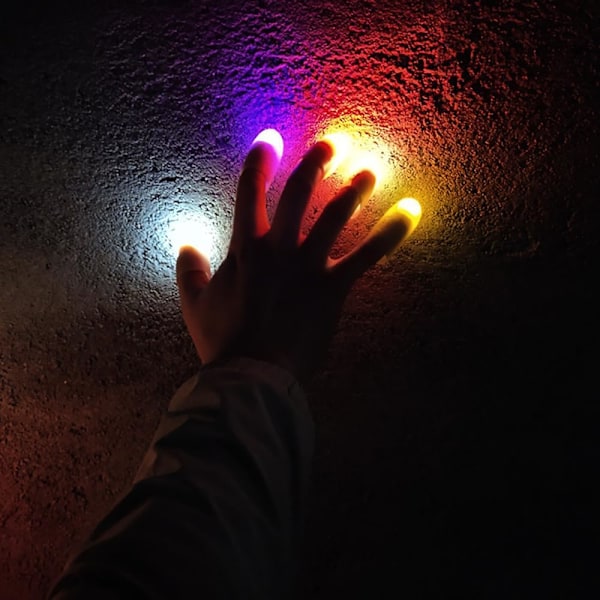 Magiske røde lysende tommelfingertupper Finger magiske triks Falske fingre med LED-lys Magi for festrekvisita Tilbehør (5 par)