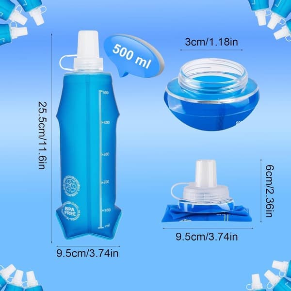 2-pack - 500 ml mjuka vattenflaskor - Mjuka vattenflaskor att ta med