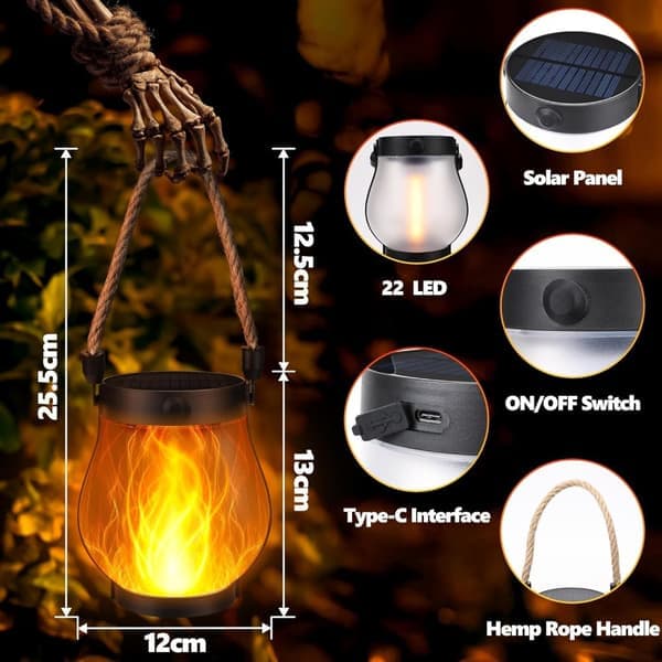 Solcelle Eldlykt Halloween - USB Dansende Lys Hage Hjemmedekorasjon