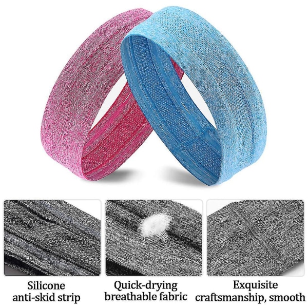 Sportpannband för män och kvinnor - halkfria, fukttransporterande pannband för träning, stretchiga, fukttransporterande pannband för jogging, löpning, cykling