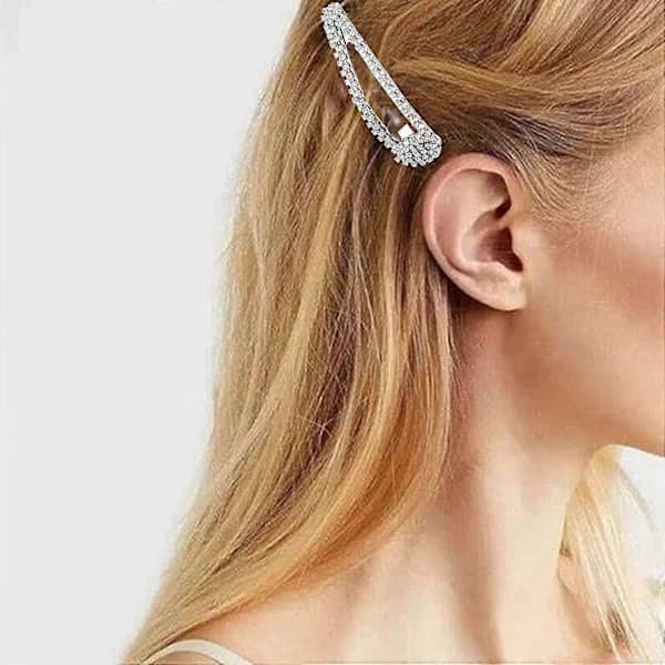 2 kpl Hiusklipsit Metalliset Hiusklipsit Barrettes Hius Naiset Strassi Klipsi Set Hopea Strassi Hiusneulat