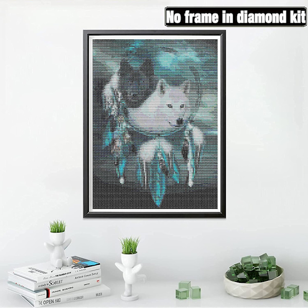 Diy 5d Diamantmålning Drömfångare Varg Komplett Tillbehör, Djurbilderi Målning