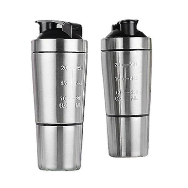 /HH/700 ml + 200 ml Rustfri Stål Protein Shaker med Piskekugle Holdbar Bevægelse (FMY)