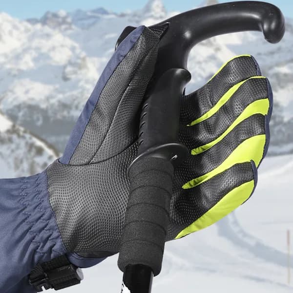 Vandtætte ski- og snehandsker, 3M nye Sherry vintervarme touchscreen-skihandsker blå og grøn. L