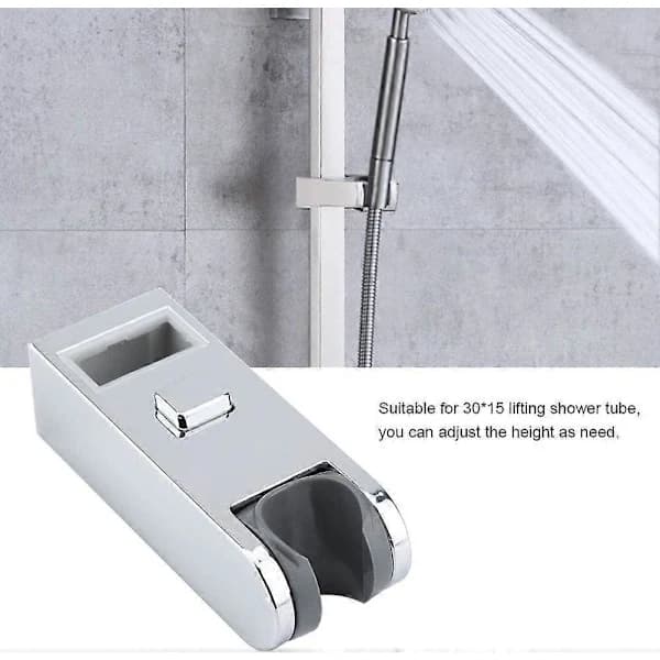 Dusjhodeholder, Justerbar Erstatning Hånddusjskinne Hode Slider Clamp Holder Feste 30*15, ABS Krombelagt