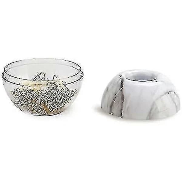 HA~Multibey Gullfarget binders av papir i elegant magnetisk marmorhvit bindersholder