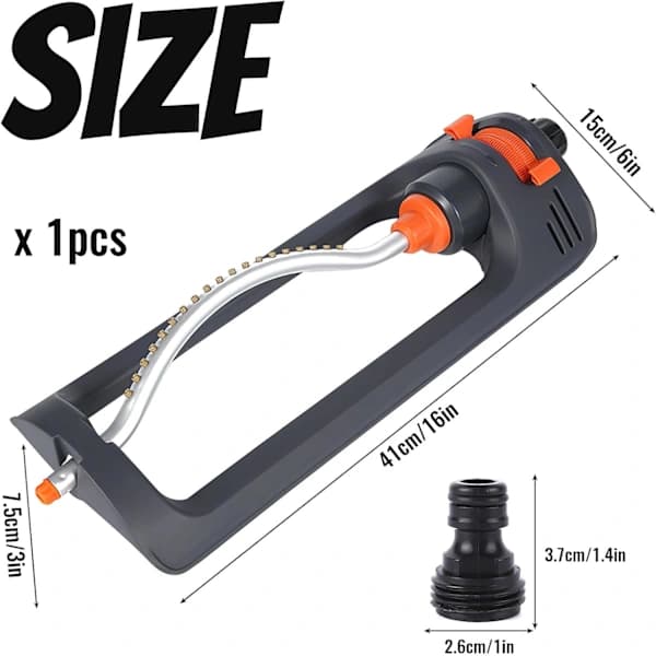HA~Vannspreder, oscillerende sprinkler for vanning opptil 250 m², 19 hulls hagespreder