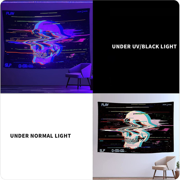 Esteettinen seinävaate UV-fluoresoiva seinävaate Boho seinävaatteet Suuri hippikoristevaate 150 x 130 cm