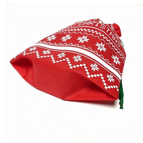 HA-3 st Julpåsar för Godis Jul Snörpåse Presentpåsar Julklappspåsar Jultomtesäck Röd 3 st