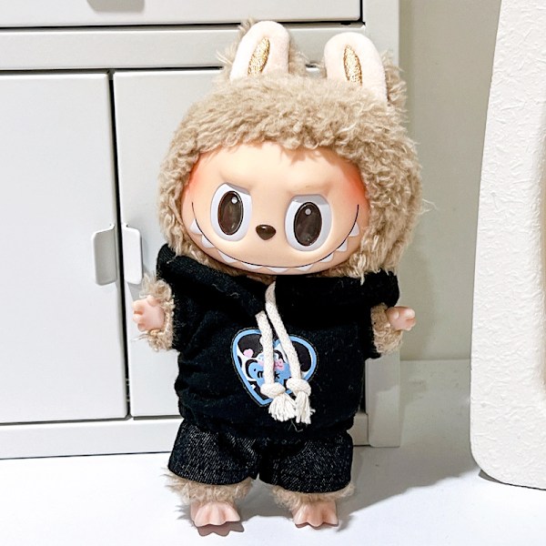 [HH] Dekorera Din 17cm Labubu Plysch Outfit Monsters Plysch Kläder för Vinter Skolväska Hängen 17cm 15 clothes only no plush