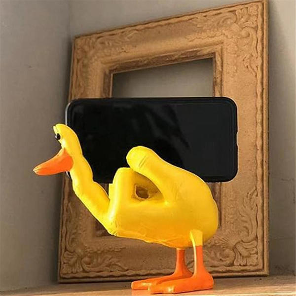 Nyhet Finger Duck Skulpturer, Morsom Liten And Figur Ornament Dekor, Finger Liten And Resin