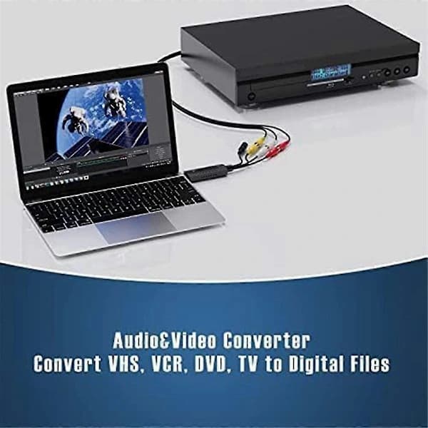 Usb Video Capture Card, Lyd- og videokonverter til Rca til Usb Konverter Mini Dv Vcr Hi8 Dvd til Digital