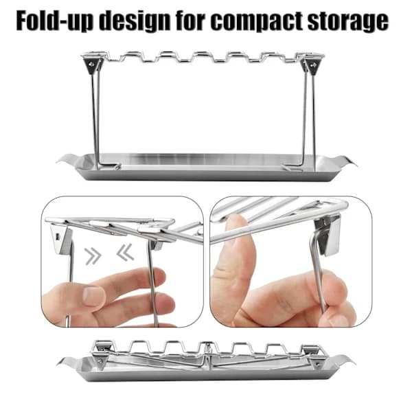 Rustfrit stål Kyllinge Ben Drumstick Grill Stativ Holder BBQ Non-stick RUSTFRIT STÅL KYLLINGE BEN RACK