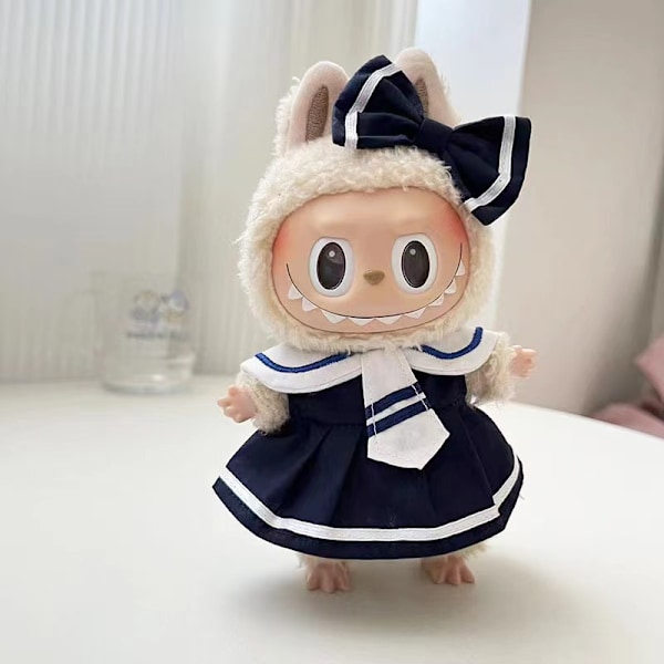 [HH] 17cm Labubu Popmarts Vaatteet ja Asusteet Nukke Macaron Paita Setti Täytetty Pehmo Sopii Vain Kangas 17CM 48