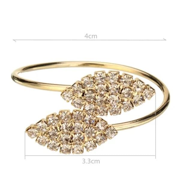 12 st Servettringar Imitationsdiamant Bröllop Metall Guld