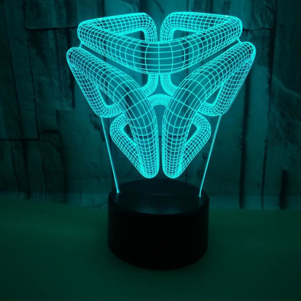 3D Abstrakt Nattlampa Led Ljus Optisk Illusio