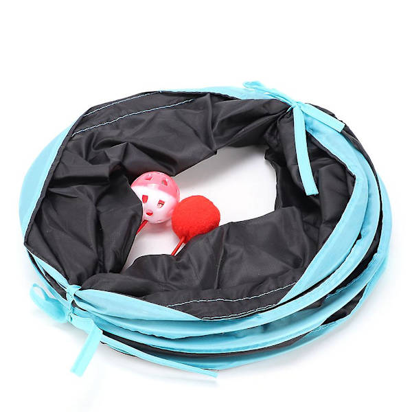 SDIGV Hopvikbar Polyester Husdjur Katt Tunnel Rör Leksak med Crinkle Crackle Papper Tittfönster Skallra Boll Spela Glad