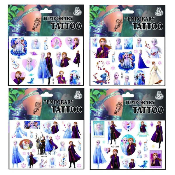 /HH/Frozen Tatueringar - 4 ark - Barntatueringar multifärg