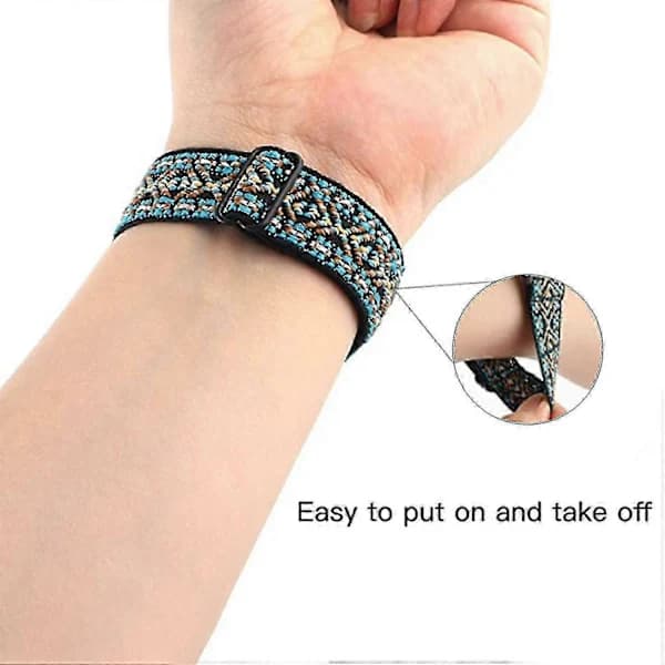 HA~Justerbart elastiskt nylonarmband för Redmi Band 2, andningsbart armband för smartklocka, svart