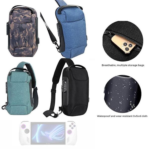Stötsäker bärväska  Passar för Asus ROG Ally Console Skyddande crossbody axel bröst ryggsäck med fickor tillbehör