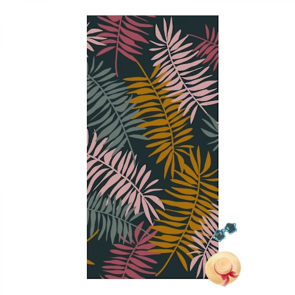 Leaves Tropical Print Quick Drying Beach Towel Swimming Beach Towel 3163 Inch, Ideal Gift For Best Friend Girlfriend (Leaves)