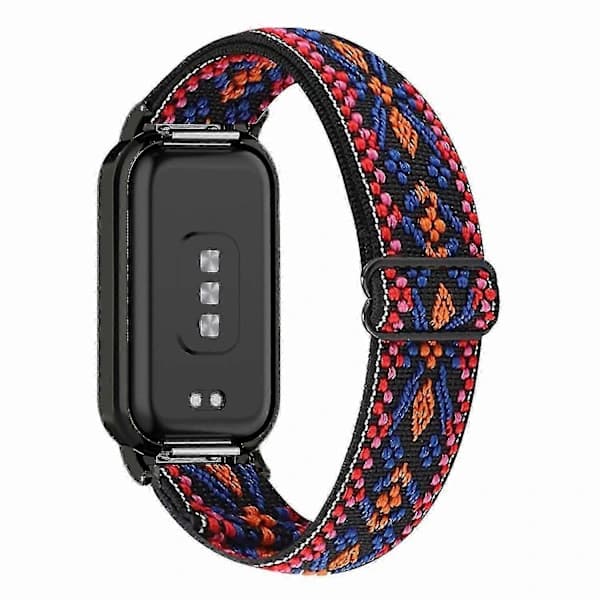 HA~Justerbart elastisk nylon urrem til Redmi Band 2, åndbart smartwatch armbånd Orange Pink