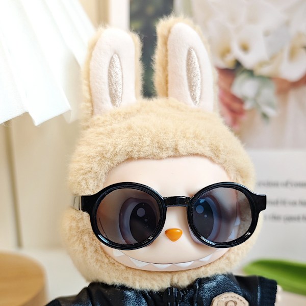 [HH] Söt Labubu Hänge Klädbyte Blind Box Dockkläder Trendiga Kläder Klä upp Dockor Spel Grossist 5cm*5cm Black sunglasses