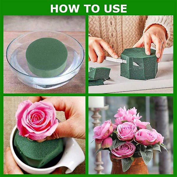 Runda blomsterskum 20-pack, våta floriststyrofoamblock blomsterarrangemang tillbehör för hantverksprojekt