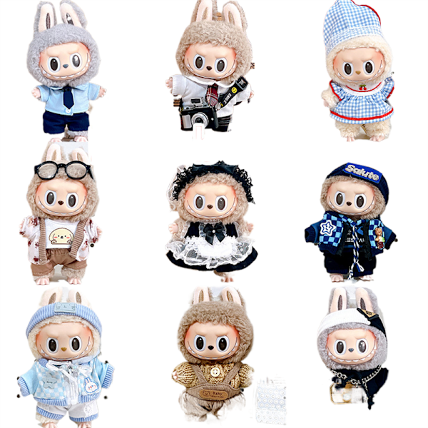 [HH]Labubu V1 Dockkläder 17cm Tumlar Hoodie Outfit Kostym Blind Box Popmart ToNot Original