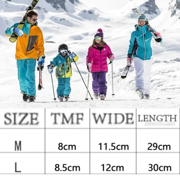 Skihandsker Snowboardhandsker, Vandtætte Varme Vinterhandsker, Kuldebestandige Touchscreen-handsker Sort L