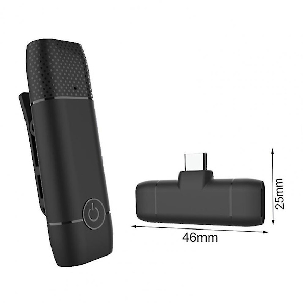 Trådløs Lavalier-mikrofon Plug & Play Mic Støjreduktion Auto-synkronisering til Type-c Android