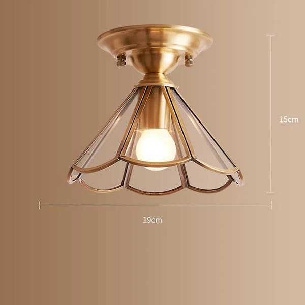 19 cm kobber loftlampe 220V E27 uden pære