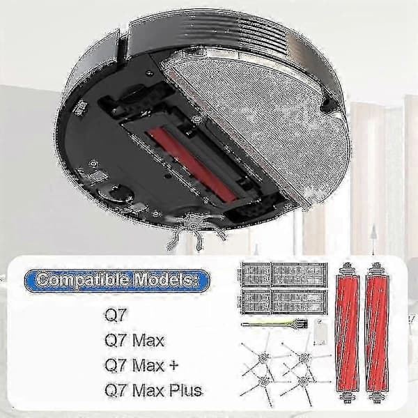 För Roborock Q7 Max Plus / Q7 Max / Q7 / Q7 Plus, harjasarjan suodatin