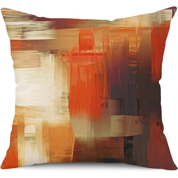 Pudebetræk Sæt med 4 Røde Orange Dekorative Pudebetræk 45x45 cm Bløde Polyester Firkantede Pudebetræk til Soveværelse