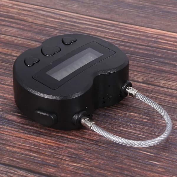 HA-Tidslås LCD-display Multifunksjonell Elektronisk Reise-timer, Vanntett USB Oppladbar Midlertidig Timer Hengelås
